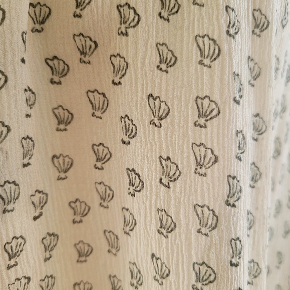 Samuji V Neck Semi Sheer Flowy Allover Print Blouse M - Picture 12 of 14